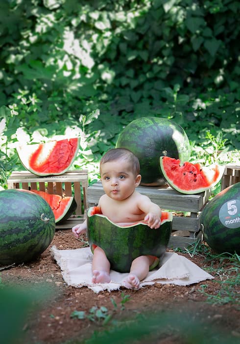 Watermelon Outdoor Baby Photoshoot